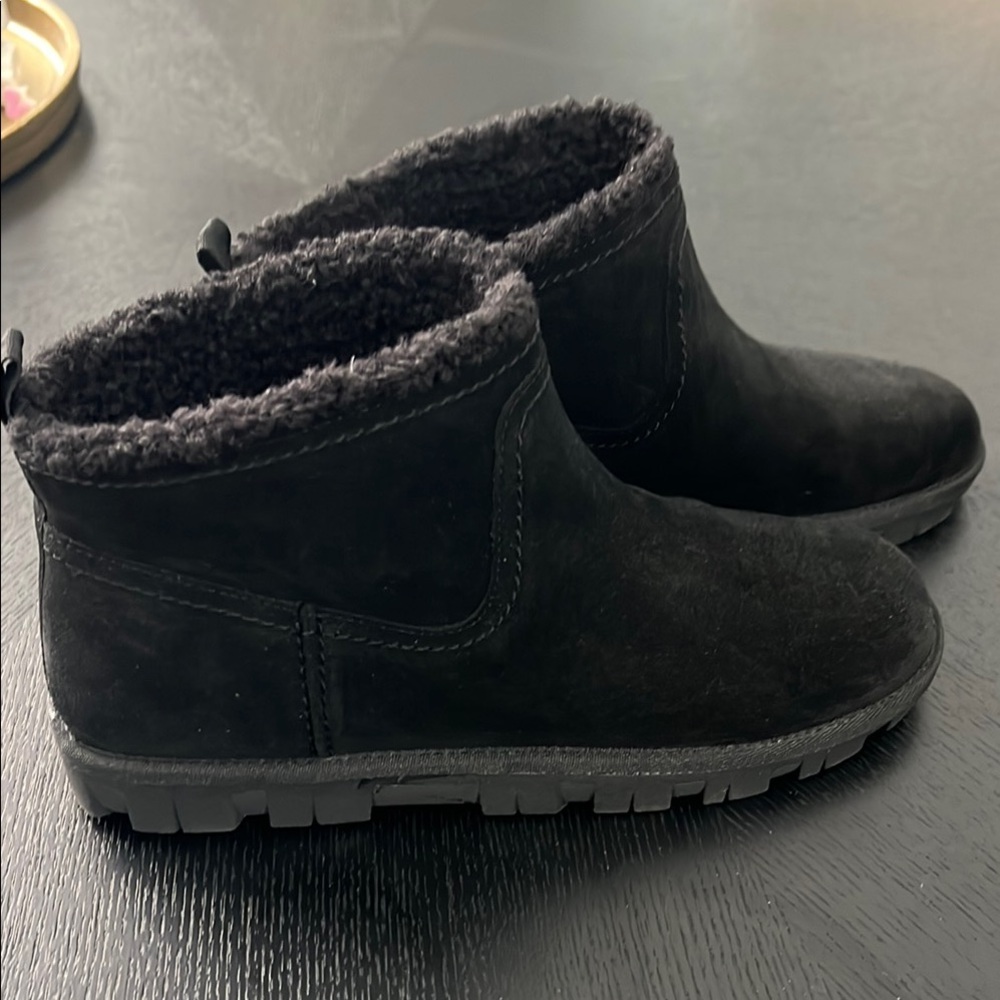 Lucky Brand - Dweller Bootie- Black Faux fur Ankle Boots- new